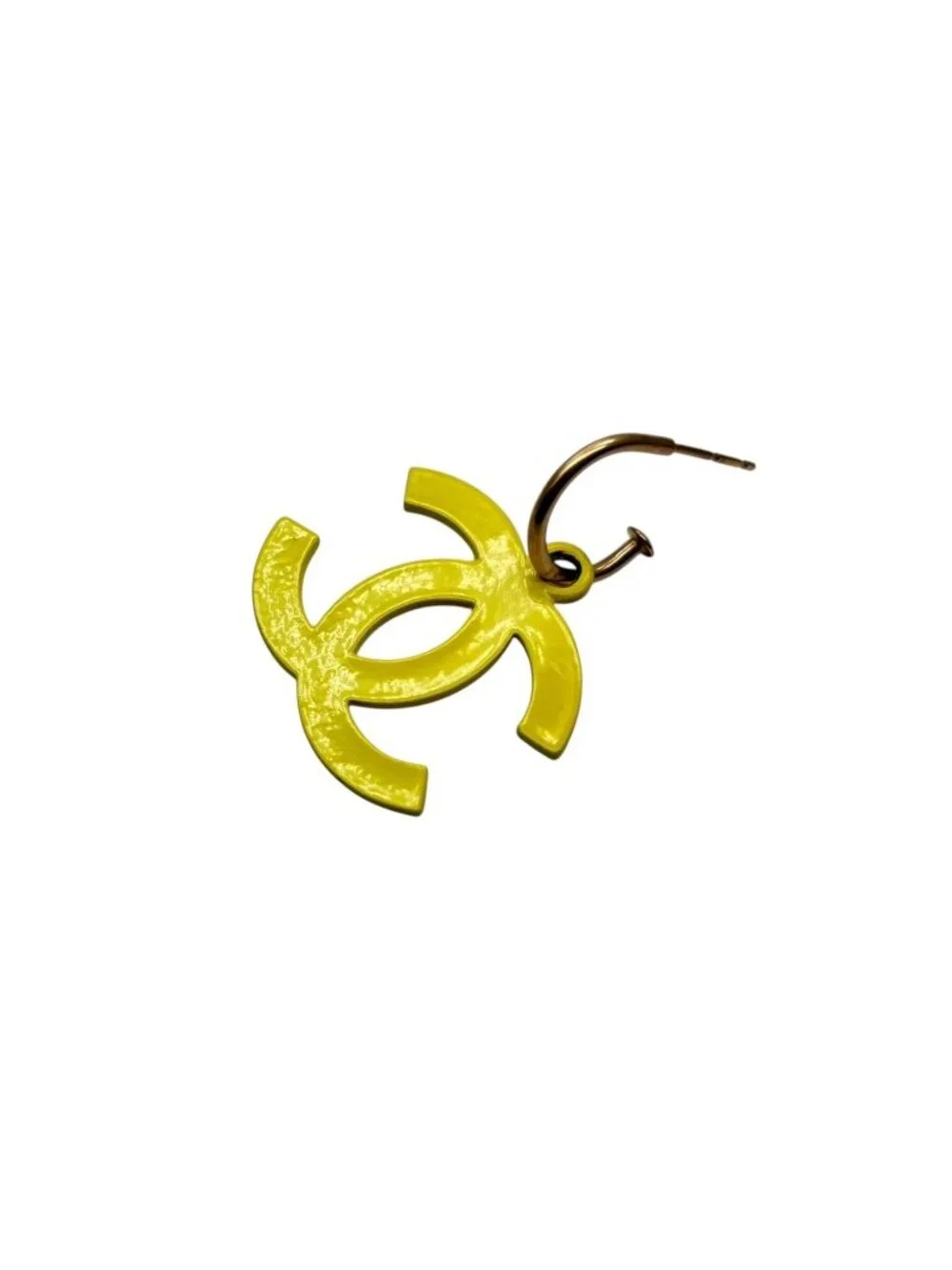 Chanel CC Logo Swing Earrings 03 Yellow Gold